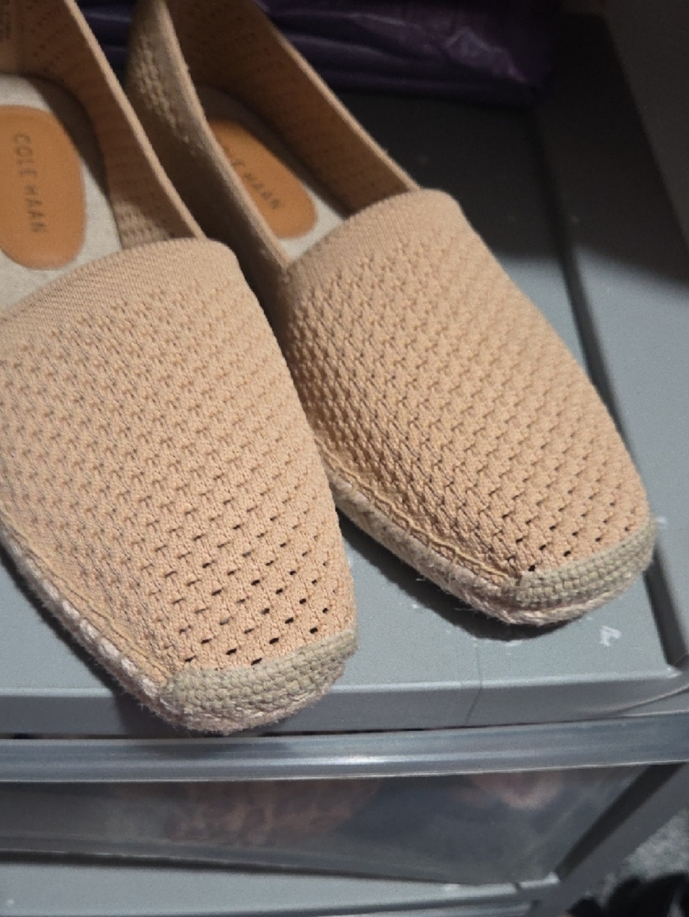 Cole Haan Womens Knit Slip-On Flats in Light Beige - Picture 6 of 7